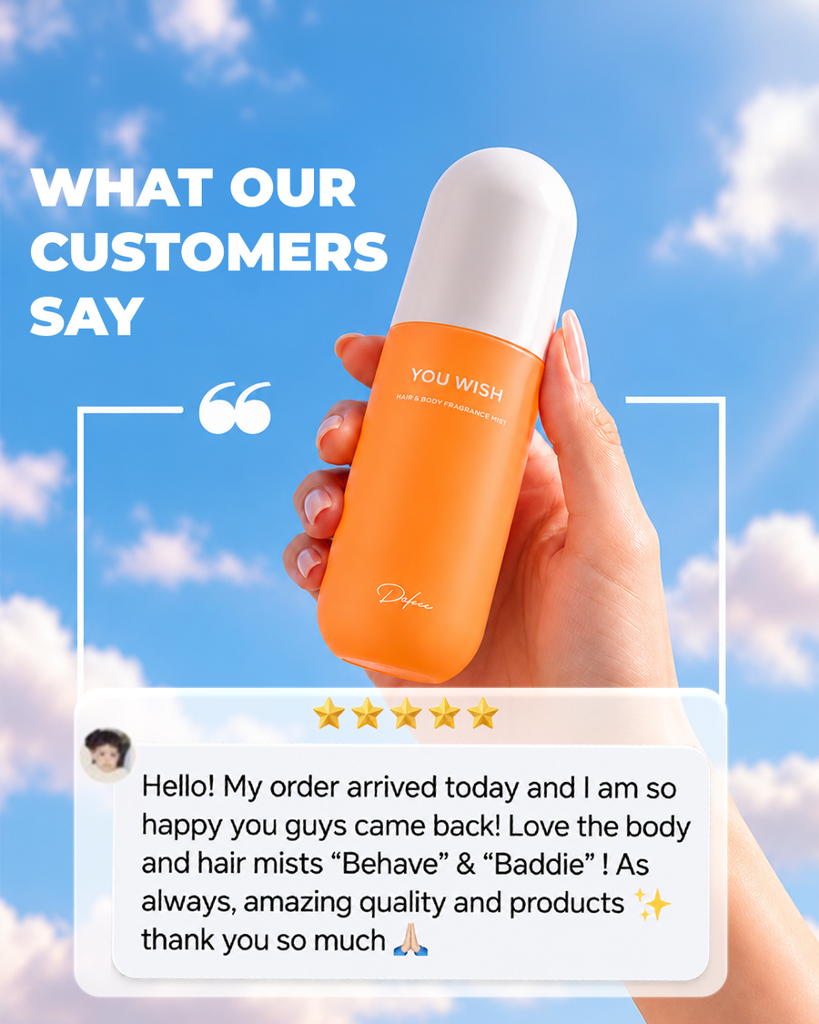Délice customer review – 5 stars for our hair & body mists