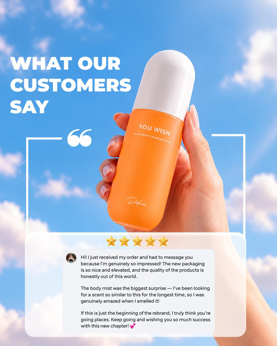 Délice customer review – 5 stars for our hair & body mists